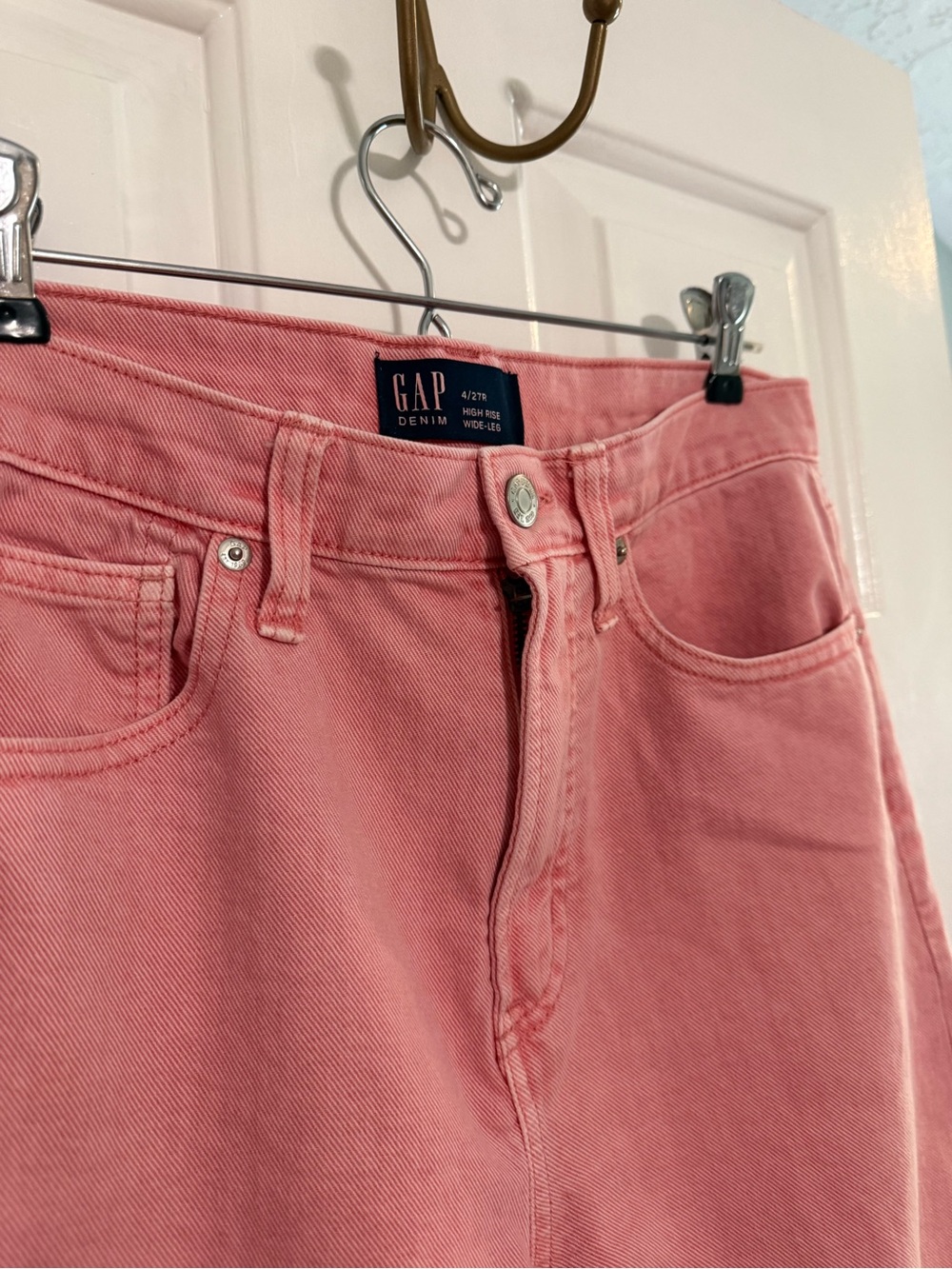 GAP Women’s Wide Leg High-Rise Jeans in Dusty Rose 27 - Picture 2 of 3